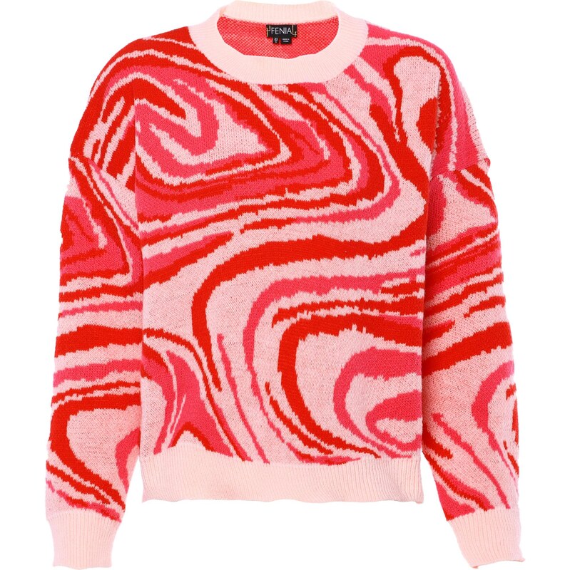 FENIA Sveter tmavooranžová / červená / melónová 65868796