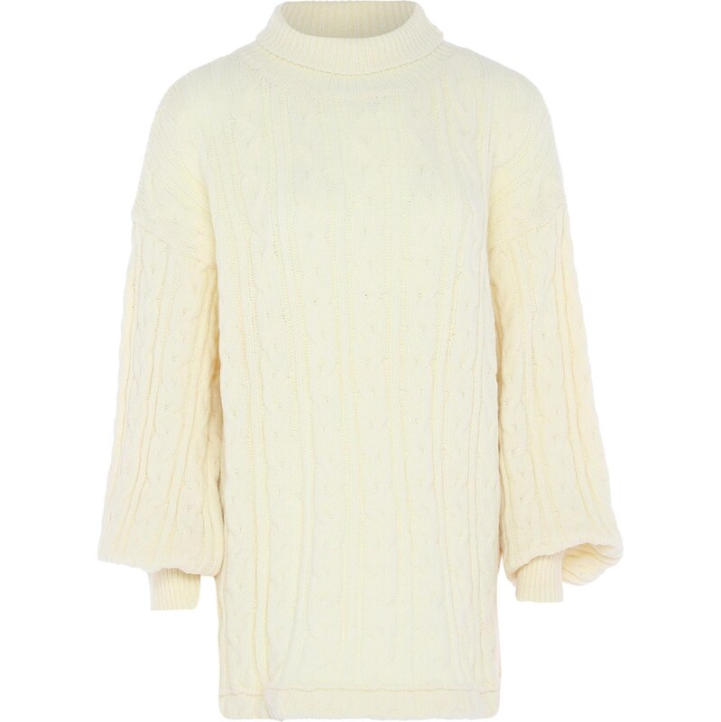 aleva Oversize sveter pastelovo žltá 65868822