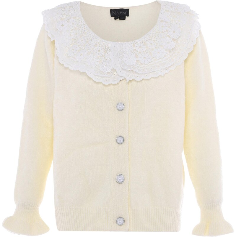 NAEMI Kardigán šampanské / strieborná / biela 65868844