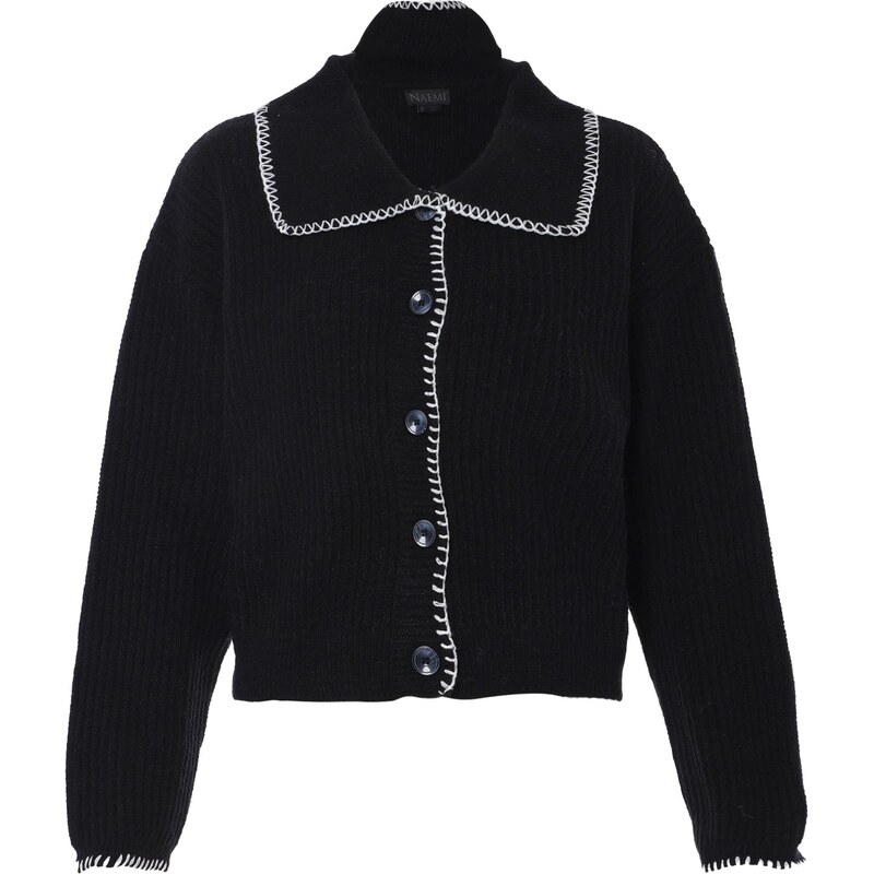 NAEMI Kardigán čierna / biela 65868817