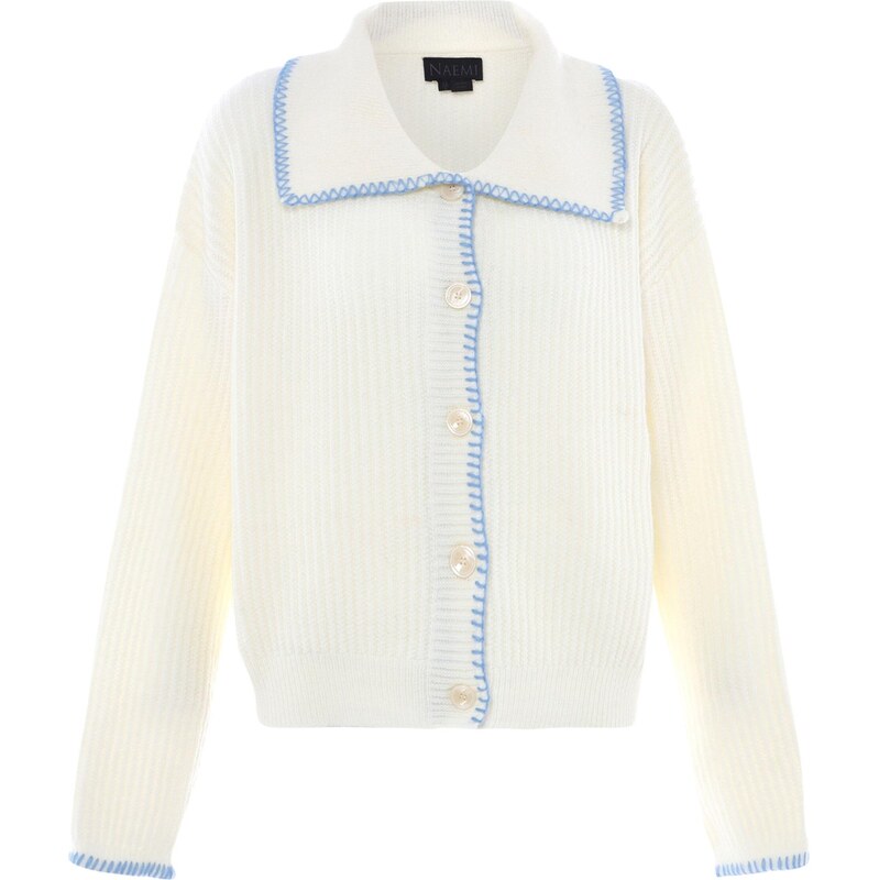 NAEMI Kardigán kráľovská modrá / biela ako vlna 65868808