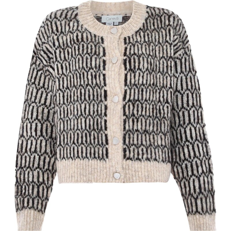 caneva Kardigán béžová / béžová melírovaná / čierna 65868941