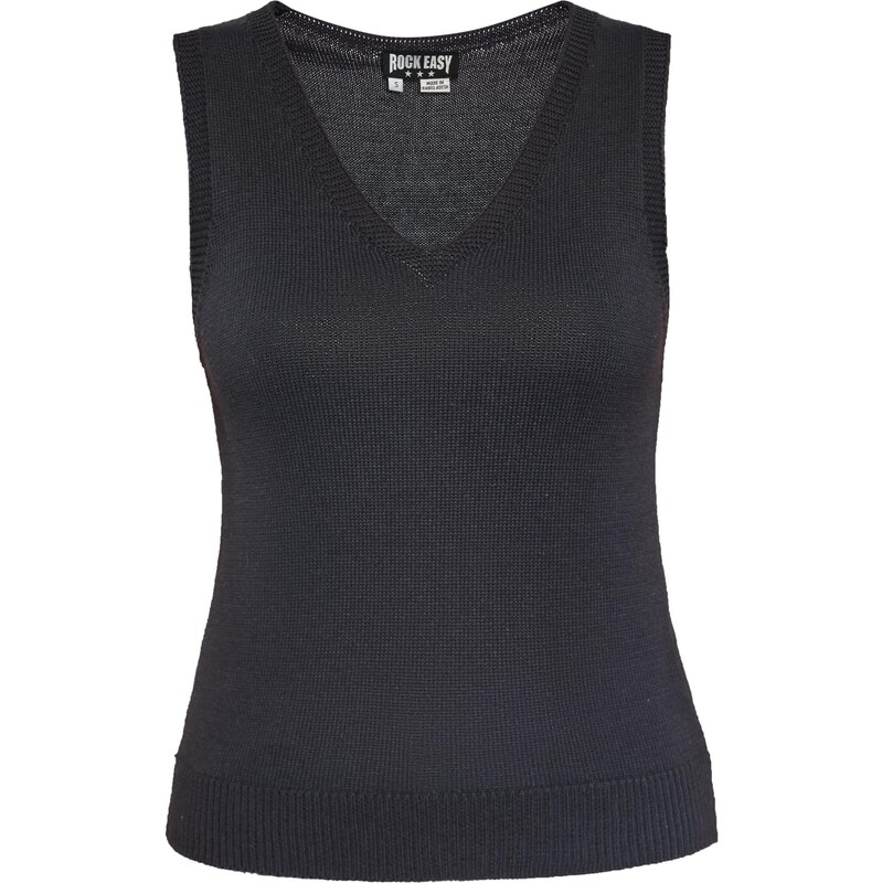 ROCKEASY Vyšívaný top čierna 65871224