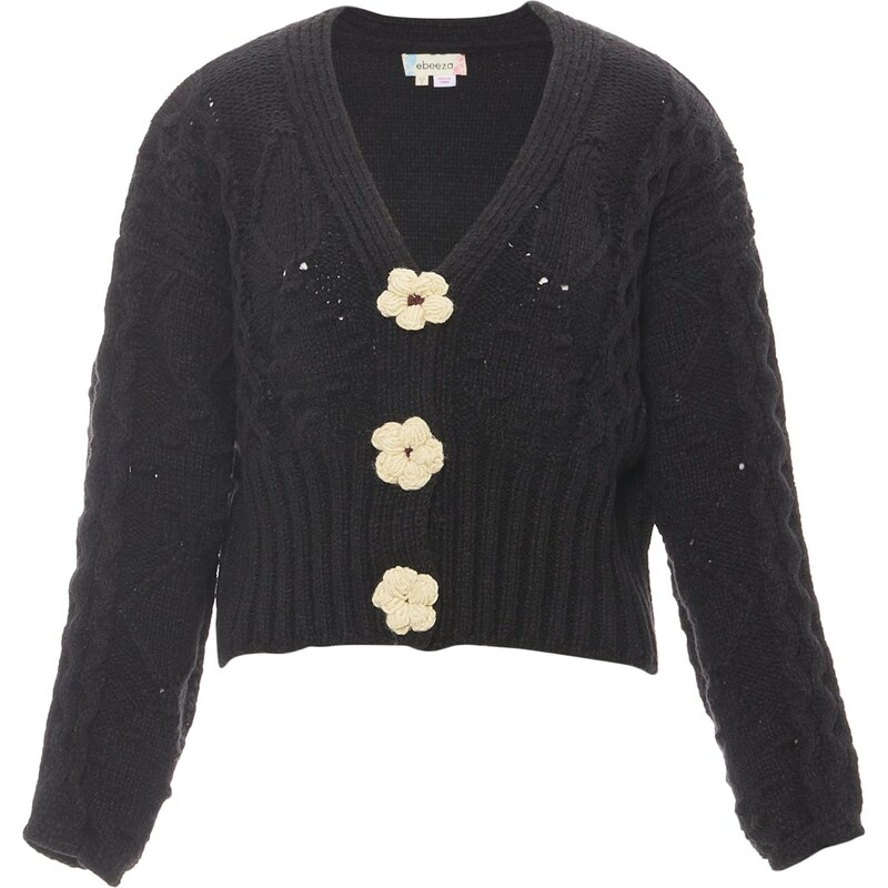 ebeeza Kardigán hnedá / čierna / biela ako vlna 65869757