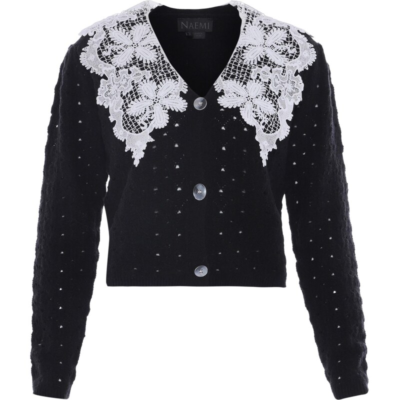 NAEMI Kardigán čierna / biela 65869212