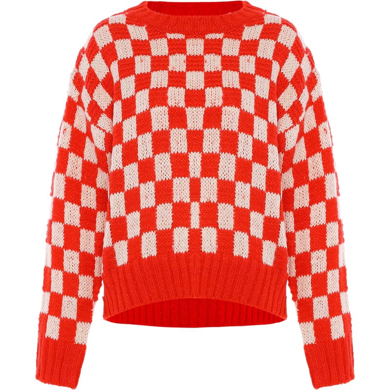 Sookie Sveter ohnivo červená / biela 65868798