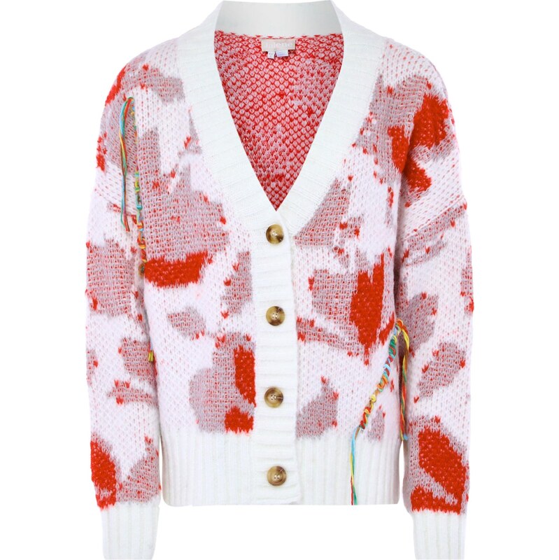 Jalene Kardigán vodová / sivá / jasne červená / šedobiela 65869259