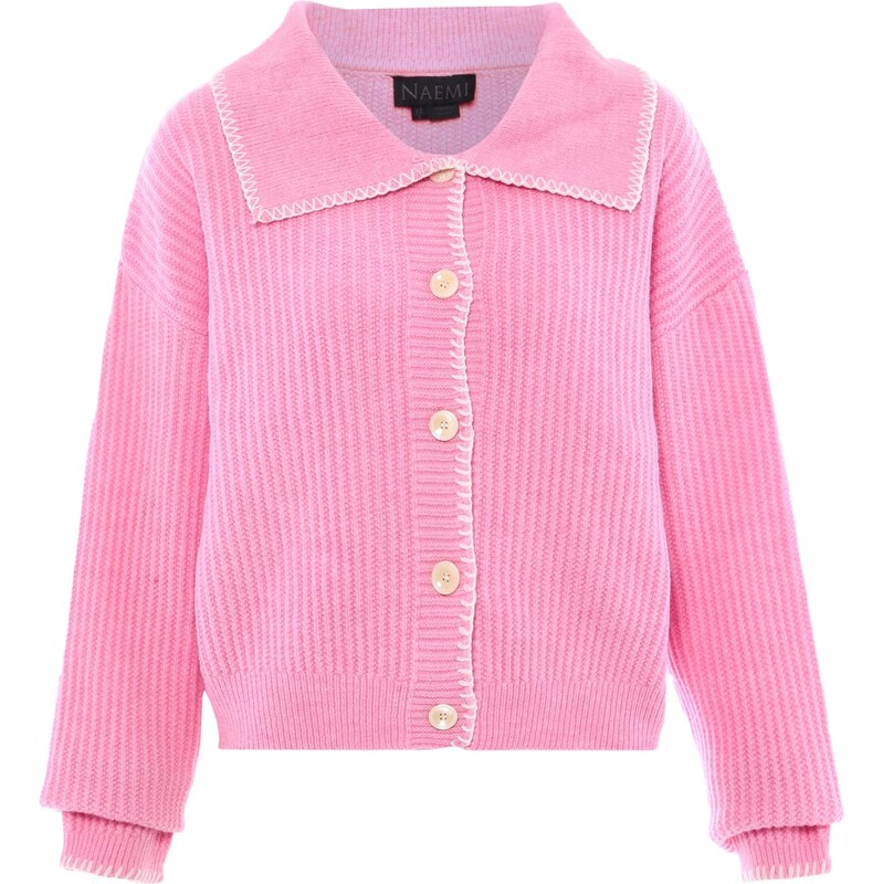 NAEMI Kardigán béžová / svetloružová / biela 65869643
