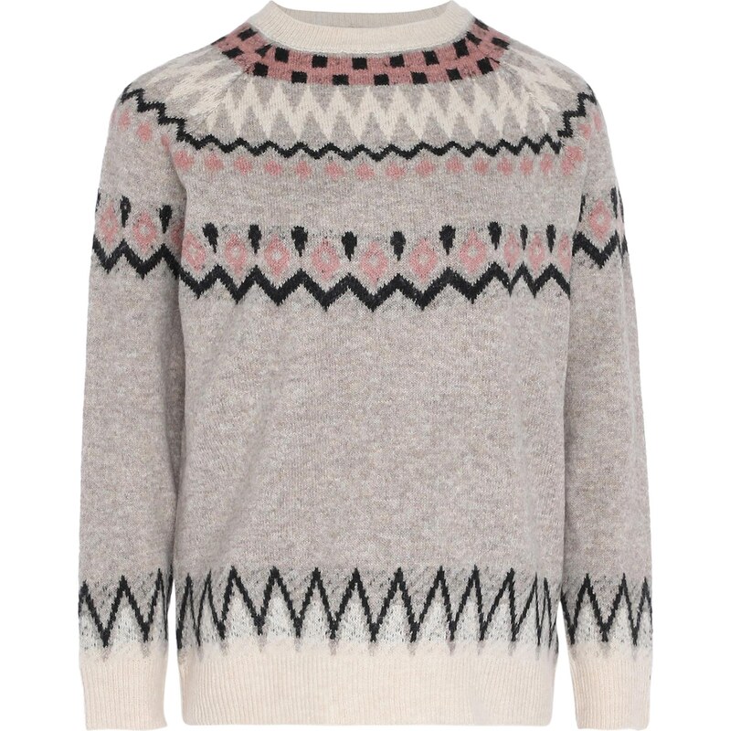 FENIA Sveter sivá / s ružovými fľakmi / čierna 65869579