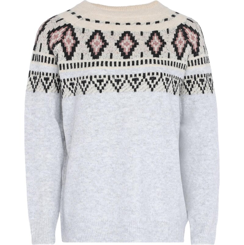 FENIA Sveter béžová / sivá melírovaná / ružová / čierna 65869654