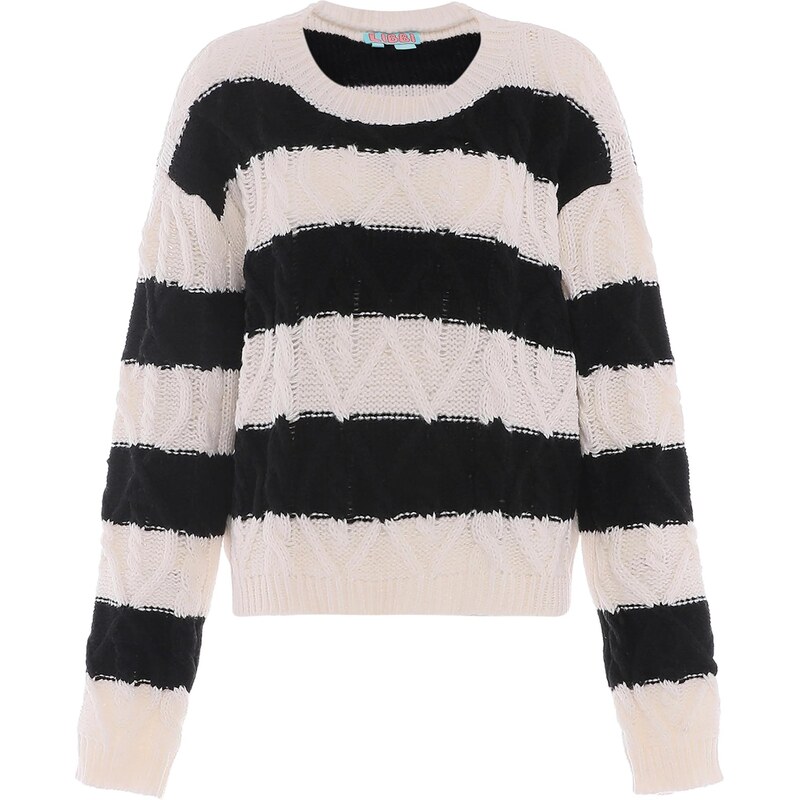 Libbi Sveter čierna / biela ako vlna 65869052