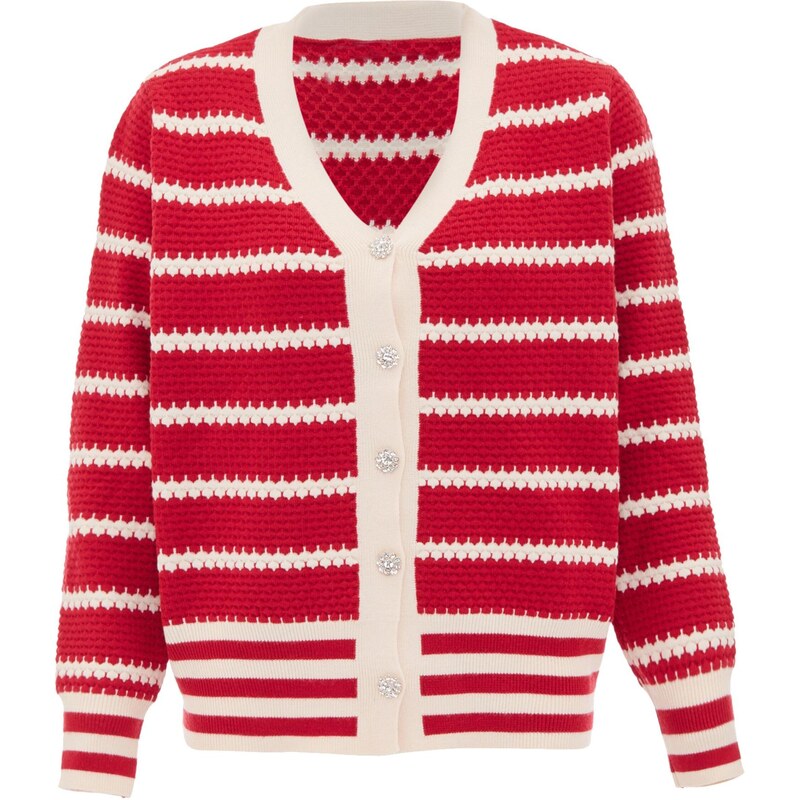 SANIKA Kardigán červená / biela ako vlna 65869463
