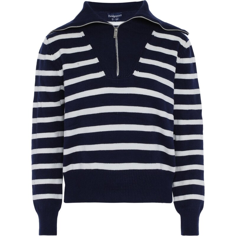 bridgeport Sveter tmavomodrá / biela 65870064
