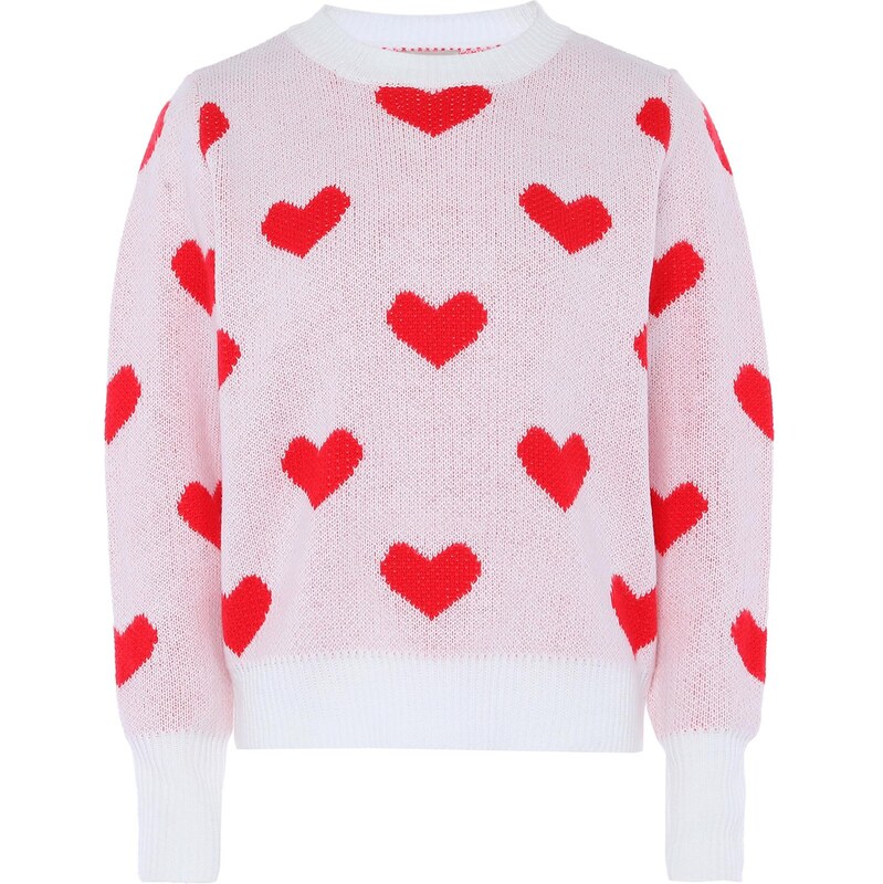 Jalene Sveter jasne červená / biela ako vlna 65869614