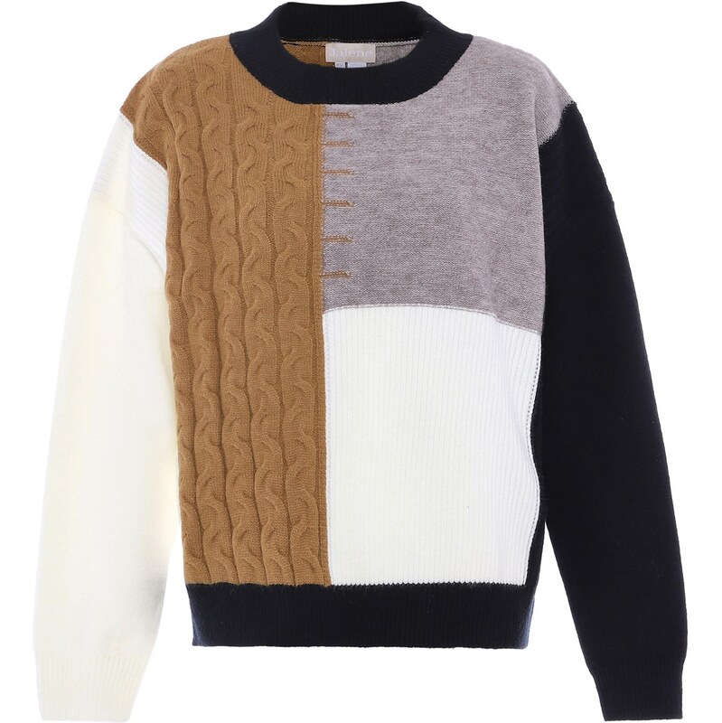 Jalene Sveter hnedá / sivá melírovaná / čierna / biela 65869555