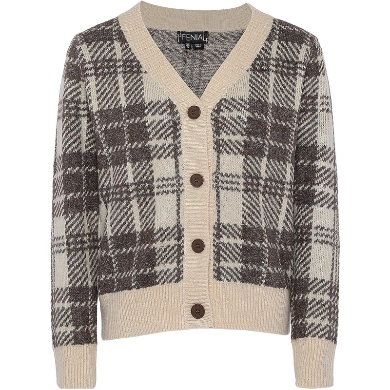 FENIA Kardigán béžová / svetlobéžová / čokoládová 65869573