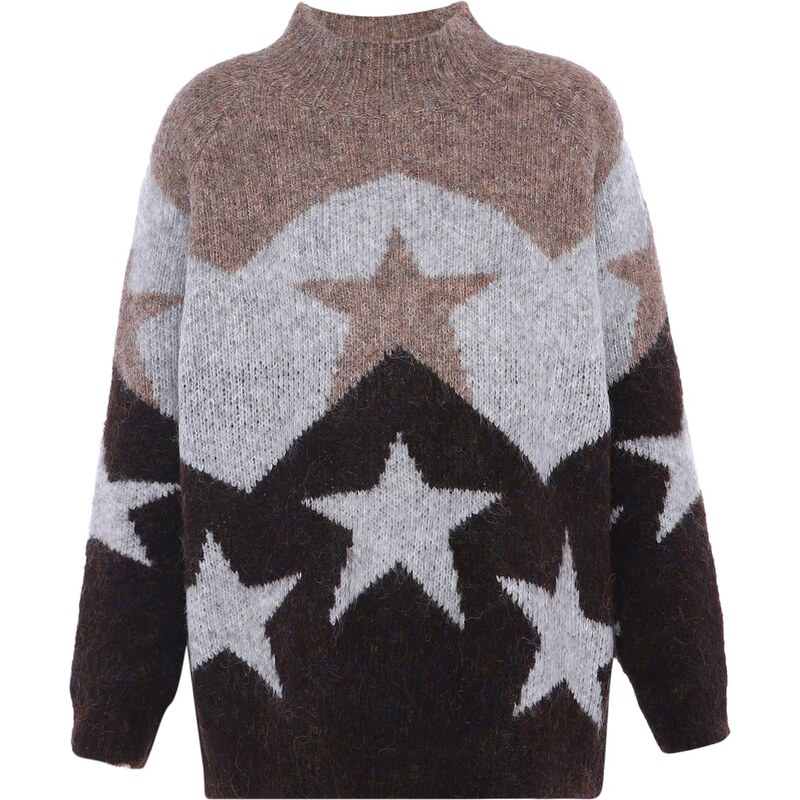 Jalene Sveter hnedá melírovaná / biela melírovaná 65869575