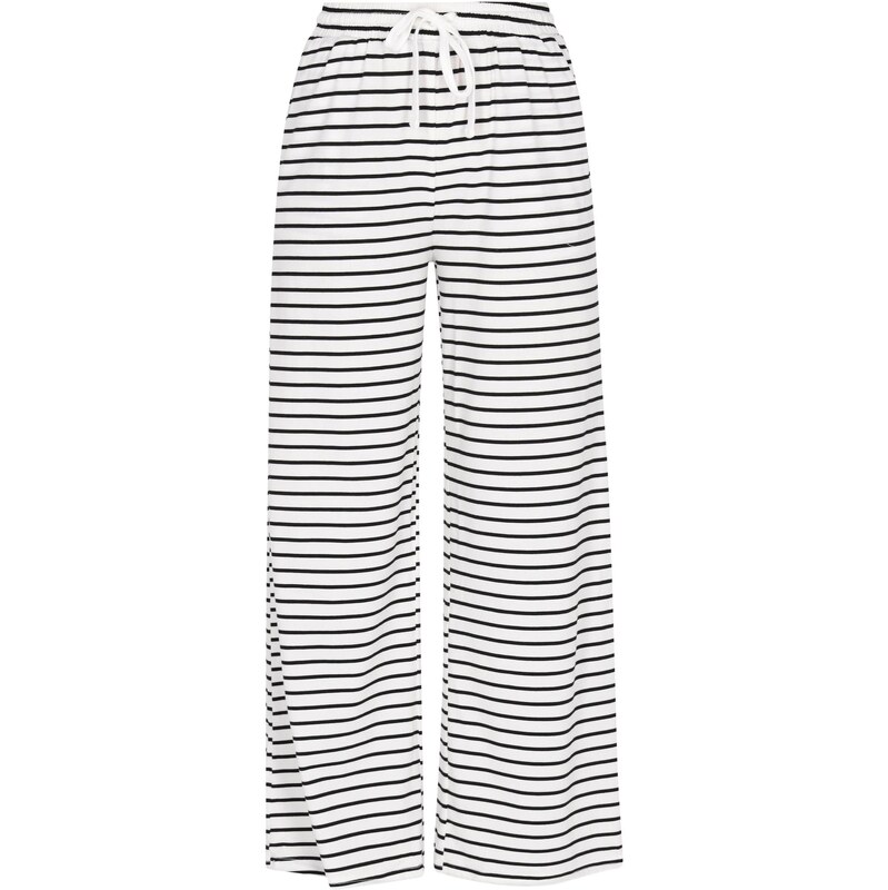 SANIKA Nohavice Fashion Look čierna / biela 65881348