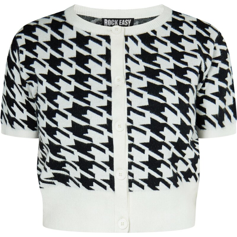 ROCKEASY Kardigán čierna / biela 65870048