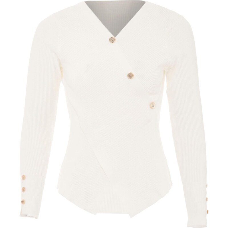 NAEMI Sveter zlatá / biela ako vlna 65869453