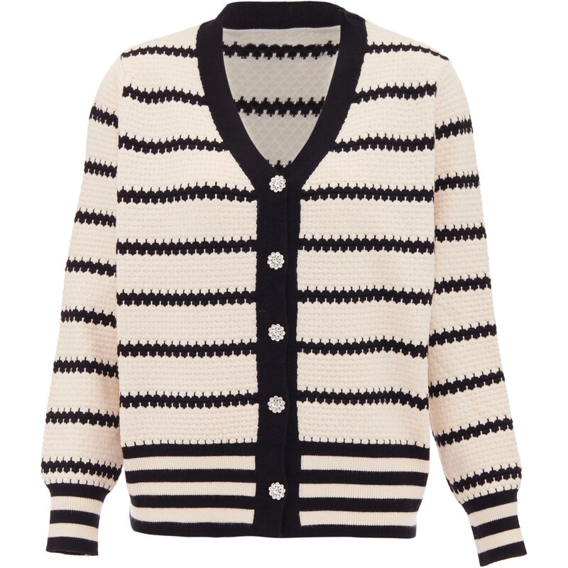 SANIKA Kardigán béžová / čierna 65869514