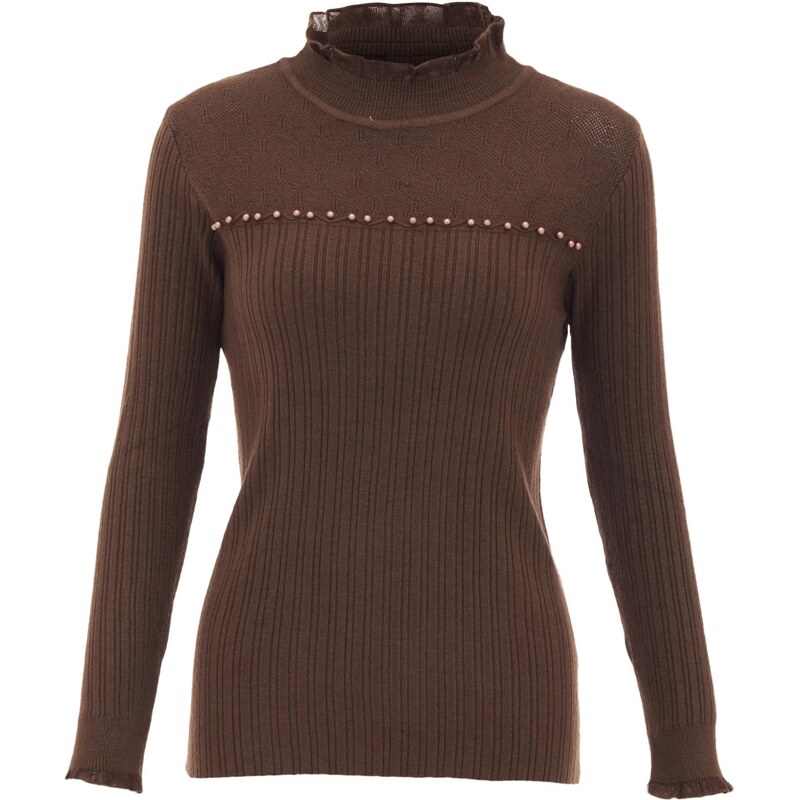 CARNEA Sveter hnedá / ružová 65870104