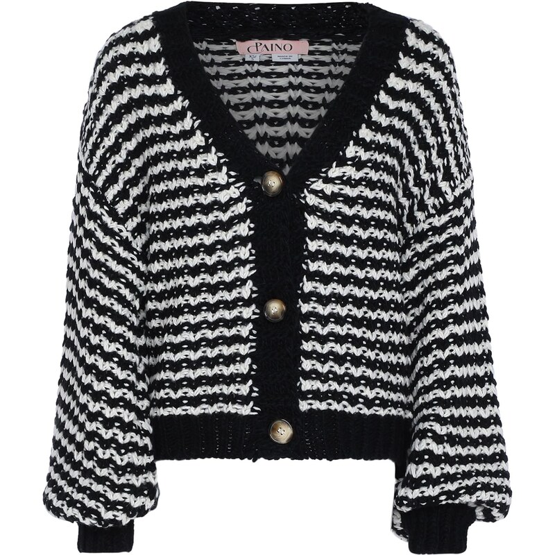 paino Kardigán čierna / biela ako vlna 65870095