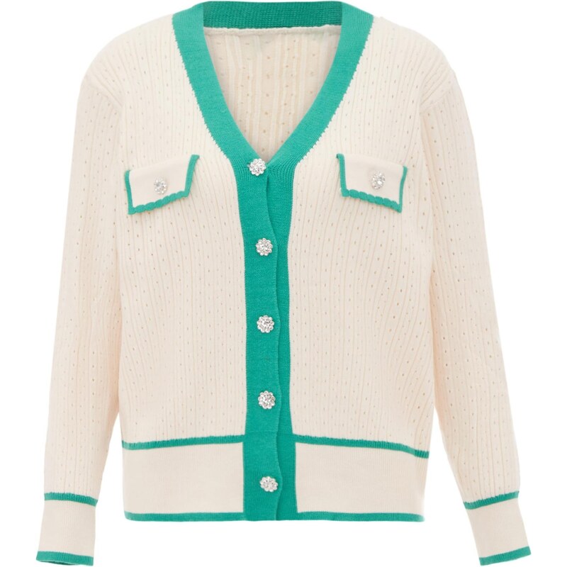 NALLY Kardigán svetlobéžová / zelená 65869594