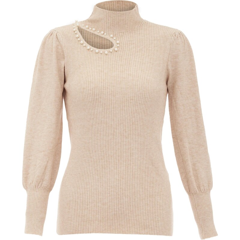 NAEMI Sveter béžová / perlovo biela 65869632