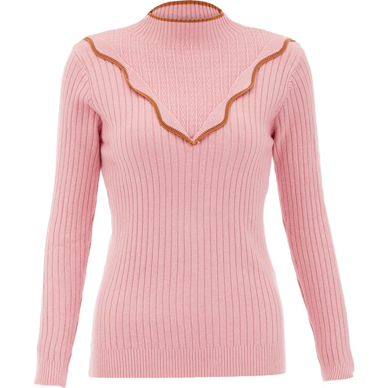 NALLY Sveter karamelová / ružová 65869625