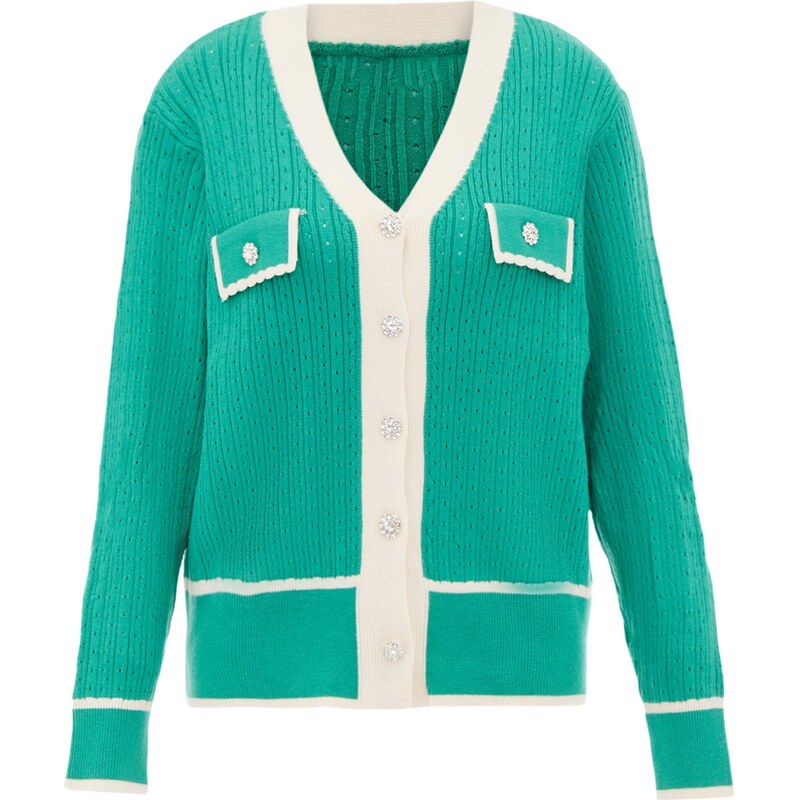 NALLY Kardigán zelená / biela 65869653