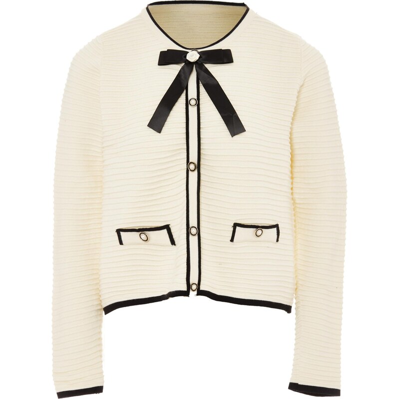 NAEMI Kardigán čierna / biela ako vlna 65870331