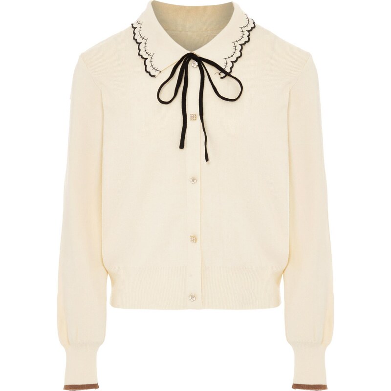 NAEMI Kardigán sivá / čierna / biela ako vlna 65870328