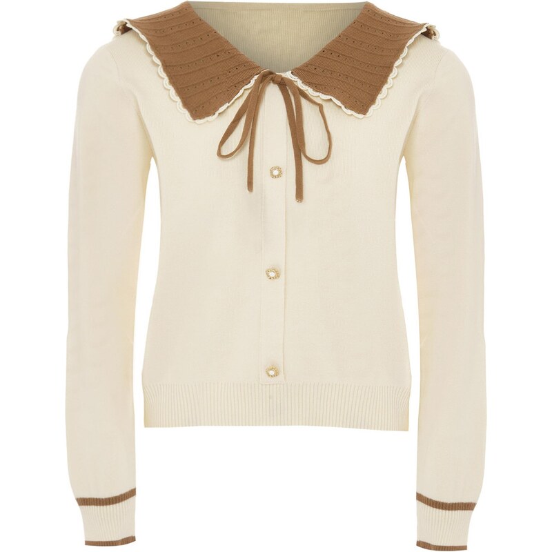 NAEMI Kardigán béžová / čierna / biela 65870367