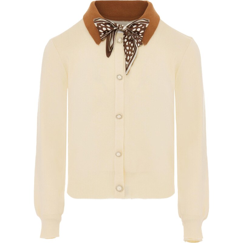 NAEMI Kardigán slonová kosť / hnedá / koňaková 65870349