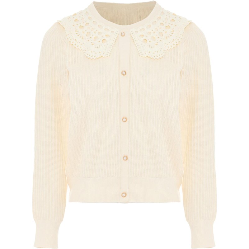 NAEMI Kardigán piesková / biela ako vlna 65870398