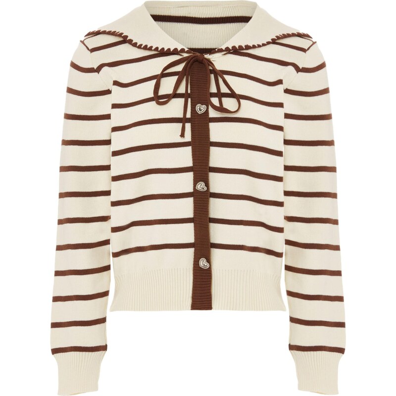 NAEMI Kardigán krémová / hnedá 65870348