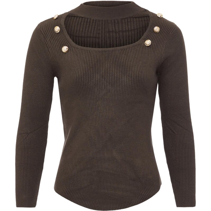 caneva Sveter čokoládová / zlatá 65869727