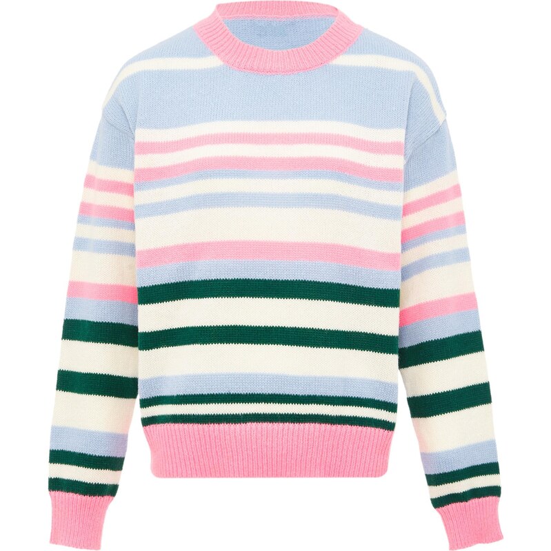 Libbi Sveter svetlomodrá / tmavozelená / ružová / biela 65870461