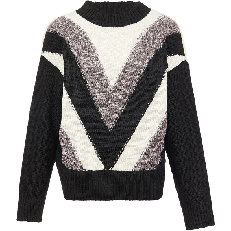 FENIA Sveter hnedá melírovaná / čierna / prírodná biela 65870472