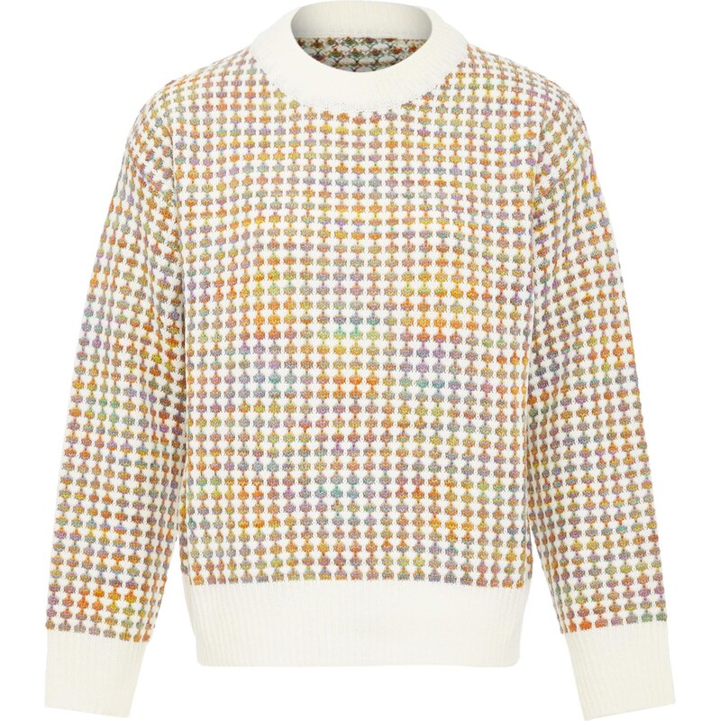 FENIA Sveter žltá / fialová / tmavooranžová / biela ako vlna 65870505