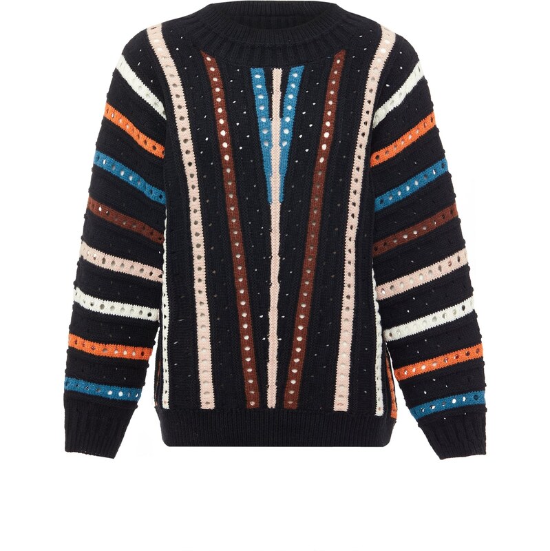 Sookie Sveter svetlomodrá / hnedá / oranžová / čierna 65870524