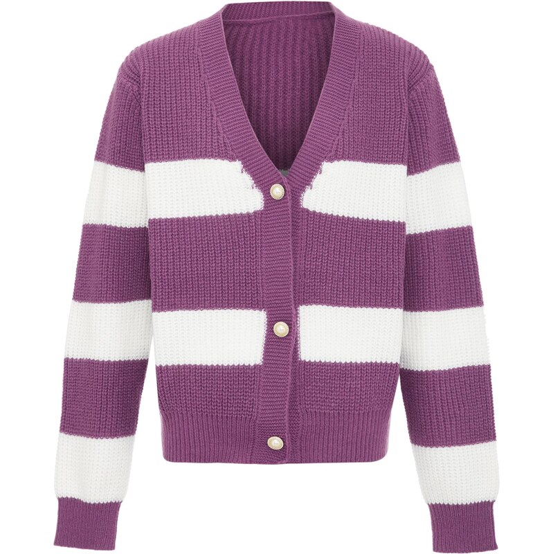 Jalene Kardigán fialová / biela 65870535