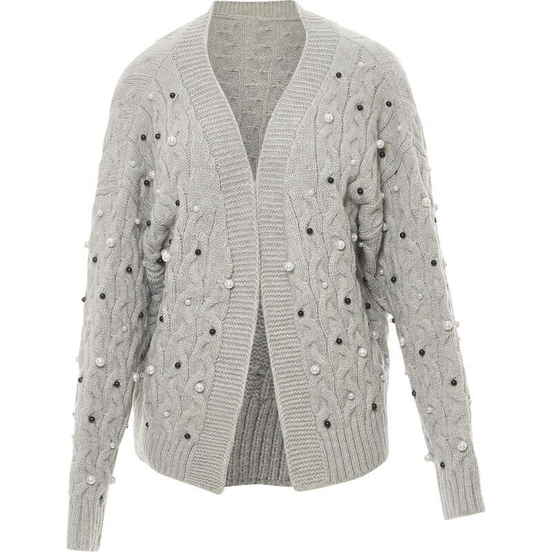 faina Kardigán svetlosivá / čierna / perlovo biela 65870651