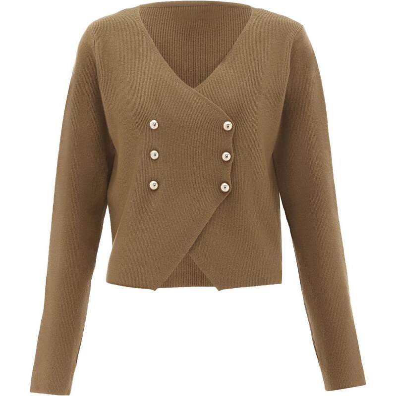 NAEMI Kardigán svetlohnedá / zlatá 65870713