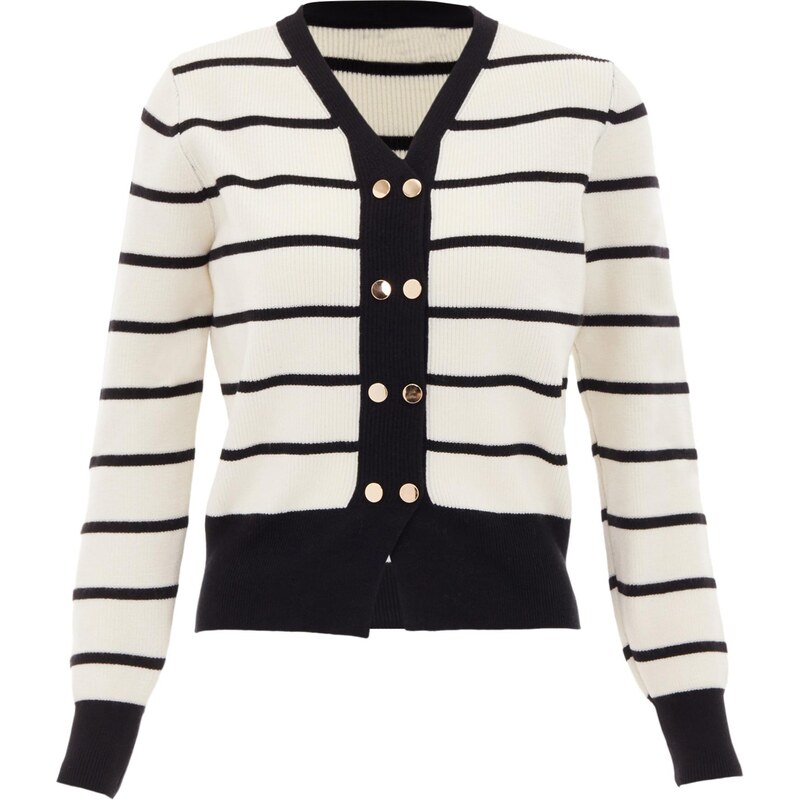 NAEMI Kardigán čierna / biela ako vlna 65870743