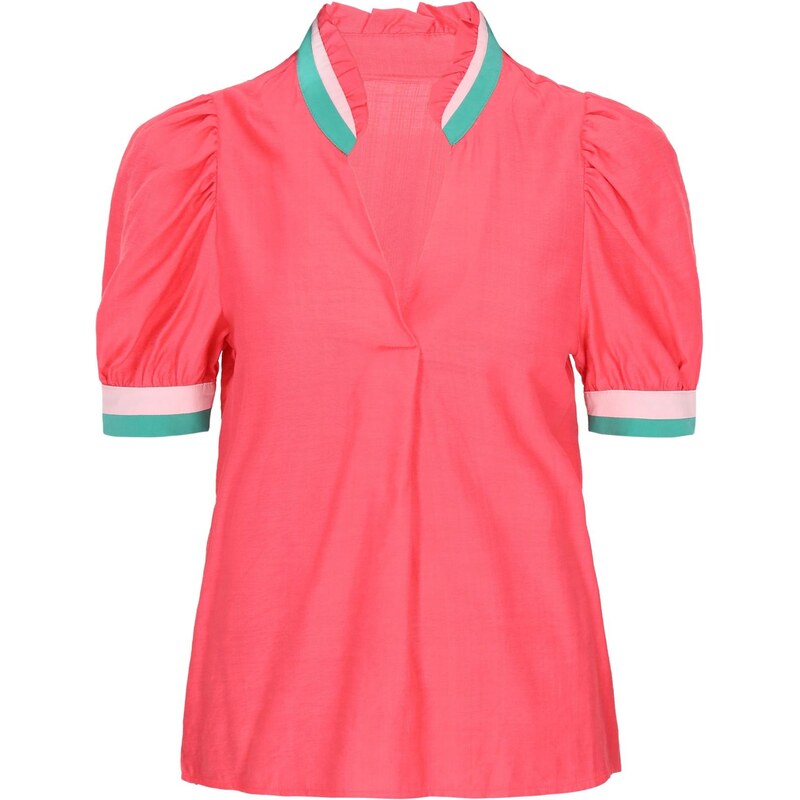 usha BLUE LABEL Blúzka nebesky modrá / zelená / pastelovo ružová 66139957