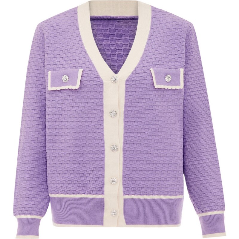 carato Kardigán levanduľová / biela 65870148