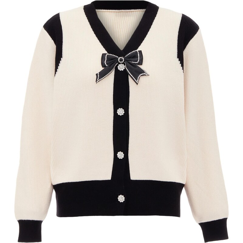 nelice Kardigán čierna / strieborná / biela ako vlna 65870143