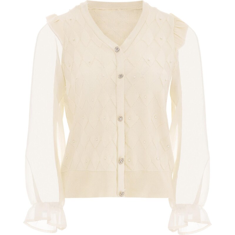 CARNEA Kardigán béžová / biela ako vlna 65870889